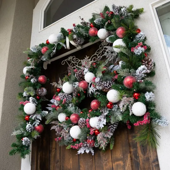 30 in. Lighted Christmas Wreath - Frosted Wonderland {6}