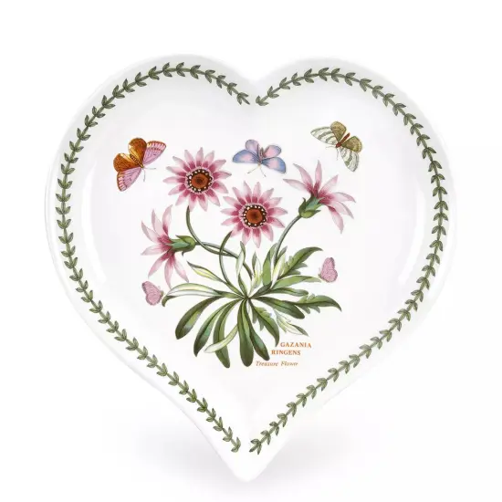 Portmeirion Botanic Garden 9 Inch Heart Dish - Treasure Flower {1}