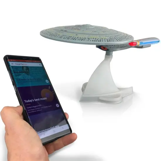 Star Trek TNG 12" USS Enterprise NCC-1701-D Bluetooth Speaker w/ LED's & SFX {5}