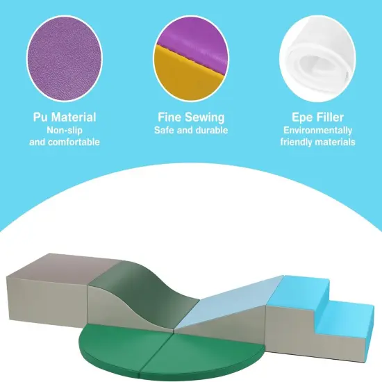 Soft Climb and Crawl Activity Play Set,Safe Soft Foam Block for Preschoolers,Toddlers, Baby, Kids Crawl and Climb,Lightweight Foam Shapes for Climbing, Crawling and Sliding (Pink) Colorful {6}