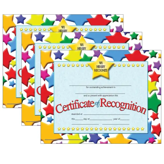 Certificate of Recognition, 30 Per Pack, 3 Packs {1}