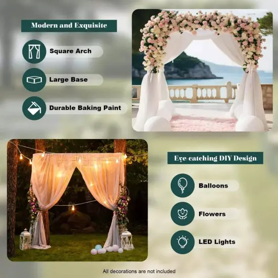 9.8x9.8FT Wedding Arch Metal Stand Backdrop Flower Balloon Frame Party Event {5}