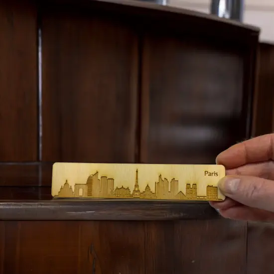 Bookmark - Paris Skyline - Birch wood {5}