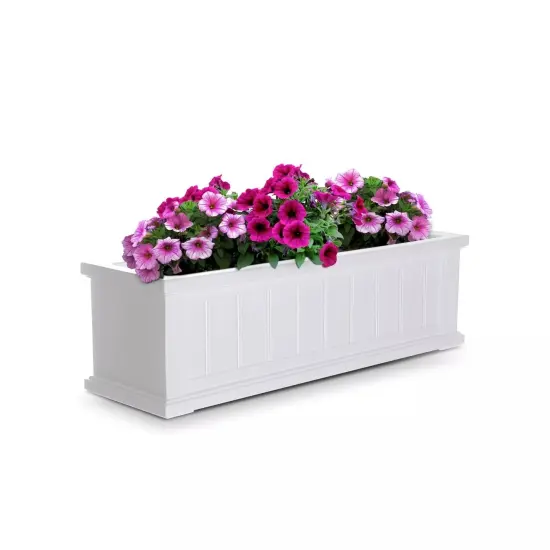 Mayne Cape Cod 3ft Window Box - White - 36in L x 11in W x 10.8in H {1}