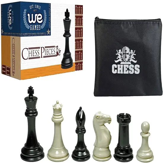 WE Games Tournament Triple Weighted Plastic Chess Pieces,4 in. King {1}