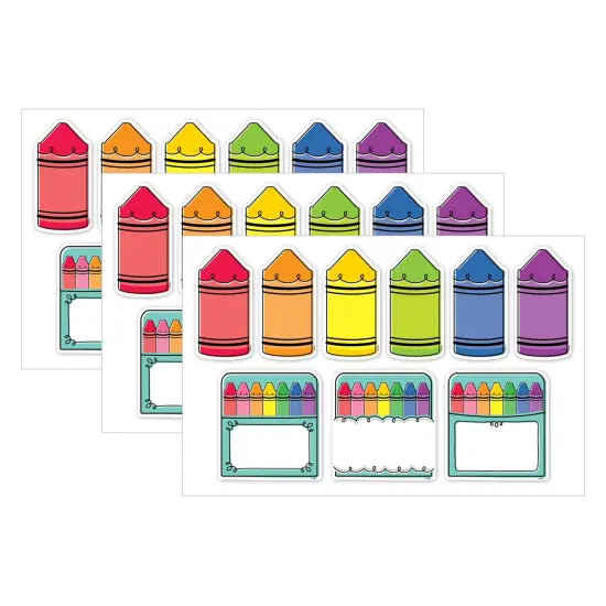 Core Decor Doodle Crayons 6" Designer Cut-Outs, 54 Per Pack, 3 Packs {1}