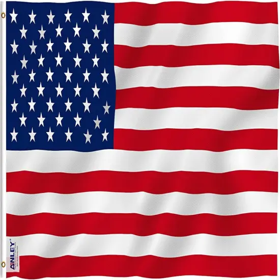 Fly Breeze 3X5 Foot American US Flag - Vivid Color and UV Fade Resistant - Canvas Header and Double Stitched - USA Flags Polyester with Brass Grommets 3 X 5 Ft {1}