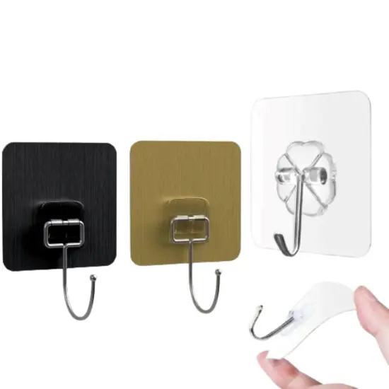 Kitcheniva Heavy Duty Adhesive Sticky Hooks Gold 10 pcs {2}