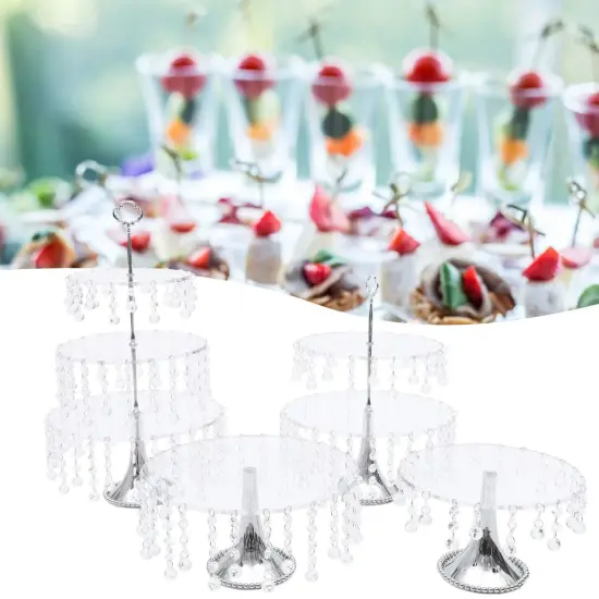 Cupcake Plates Holder Crystal Metal Wedding Party Dessert Stand Round 4 PCS {1}