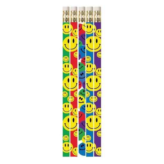 Happy Face Assorted Motivational Pencils, 12 Per Pack, 12 Packs {1}
