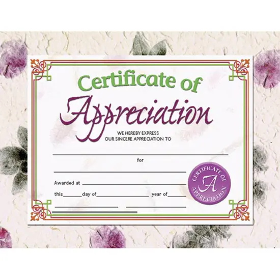 Certificate of Appreciation, 30 Per Pack, 3 Packs {2}
