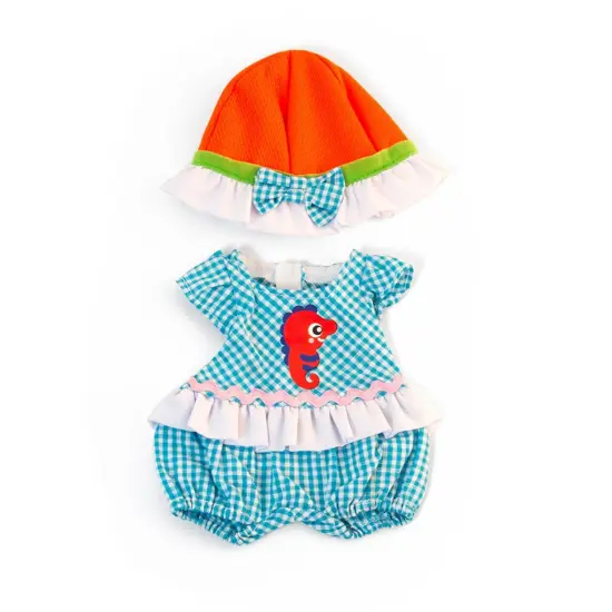 Doll Clothes, Fits 12-5/8" Dolls, Warm Weather Romper/Hat Set {1}