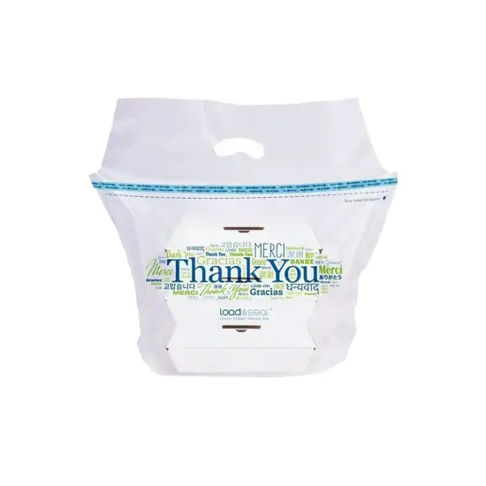 Thank You Load and Seal Polyethylene Tamper Evident Delivery Bag | 1.5 Mil 21" x 17" x 9" {3}