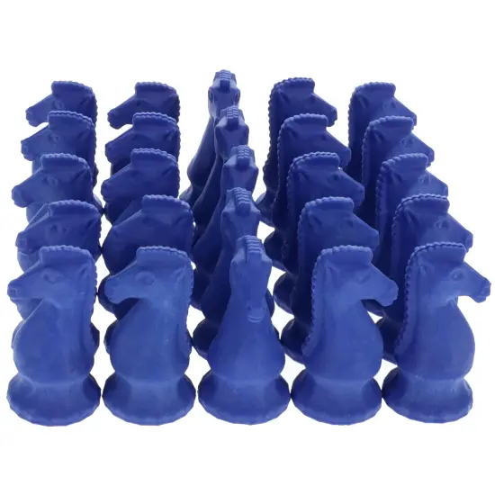WE Games Blue Knight Chess Erasers - Bulk Pack of 25 {1}