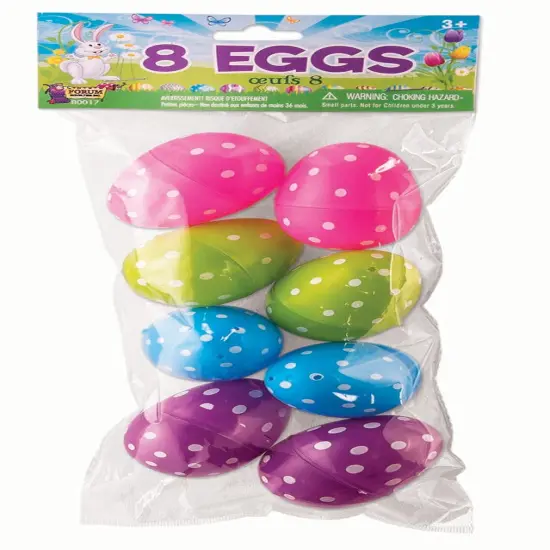 Polka-Dot Plastic Easter Eggs | Pack of 8 {1}