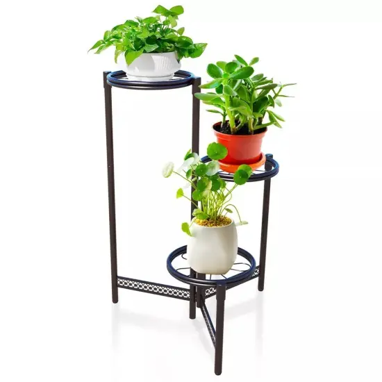3 Tier Metal Plant Stand Shelf for Indoor Outdoor Plants Multiple {2}