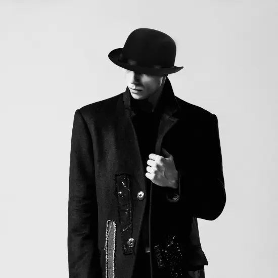 Black Satin Derby Adult Costume Hat {4}