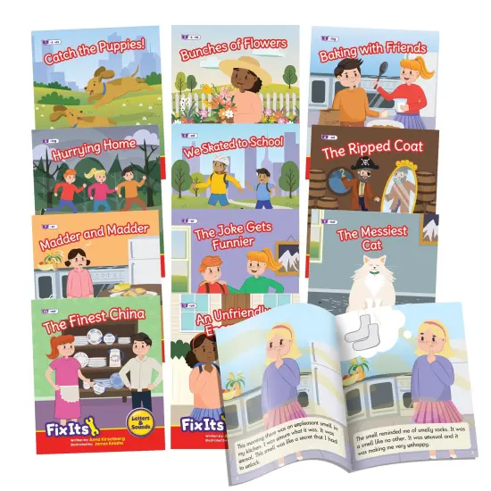 Fix Its Decodable Readers Suffixes Fiction Phase 6, Set of 12 {1}