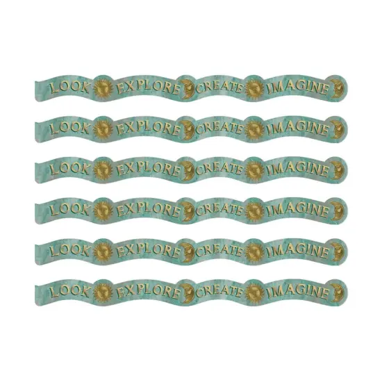 Curiosity Garden Dream Explore Create Imagine Extra Wide Deco Trim&reg;, 37 Feet Per Pack, 6 Packs {1}