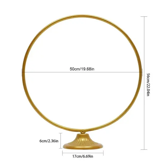 19.6" Metal Round Floral Hoop Table Standing Wreath Centerpiece Ring Party Decor {4}