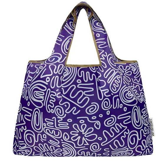 Wrapables Large Foldable Tote Nylon Reusable Grocery Bags, Swiggle {3}