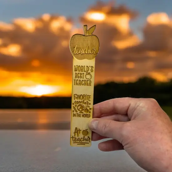 Bookmark - A+ Teacher - Birch wood {5}