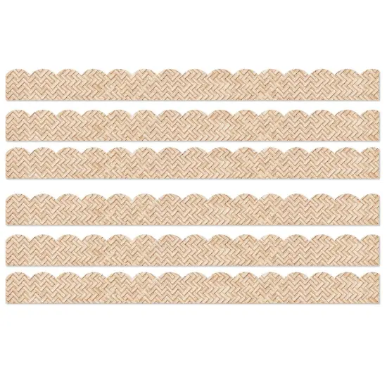 True to You Woven Bamboo Scalloped Bulletin Board Borders, 39 Feet Per Pack, 6 Packs {1}