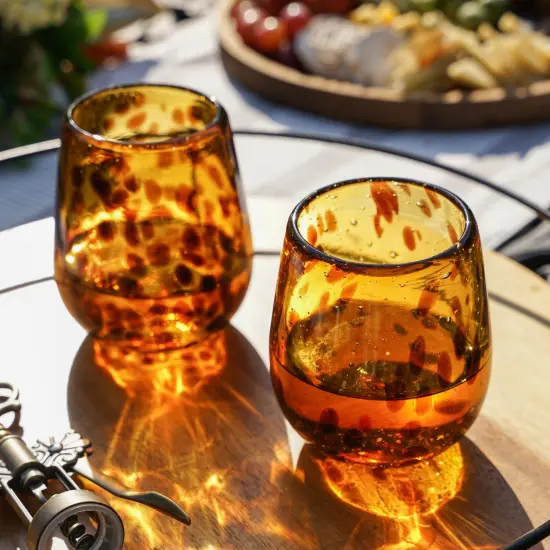 Tortuga Recycled Stemless Wine Glass Set  {2}