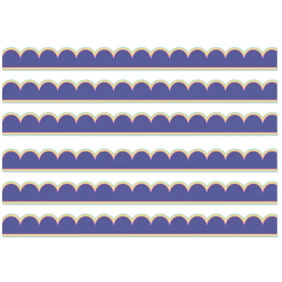 We Stick Together Pop of Purple Scalloped Bulletin Board Borders, 39 Feet Per Pack, 6 Packs {1}