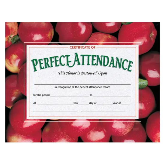 Certificate of Perfect Attendance, 30 Per Pack, 3 Packs {2}