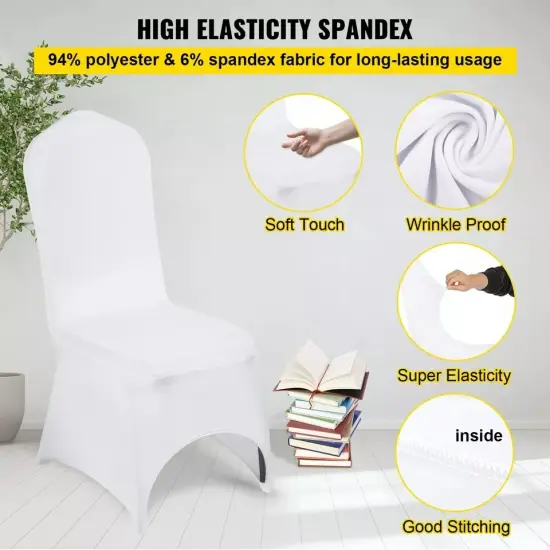 50PCS Stretch Spandex White Folding Chair Covers Room Celebrations Wedding {3}
