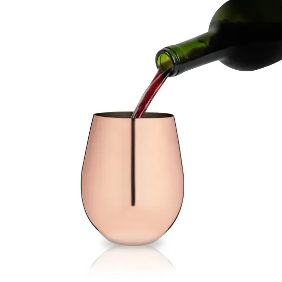Copper Stemless Wine Glasses  {5}