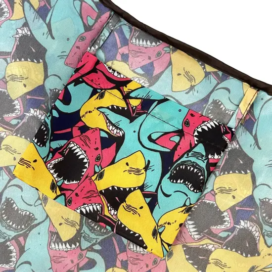 Wrapables Large Foldable Tote Nylon Reusable Grocery Bags, Sharks {6}