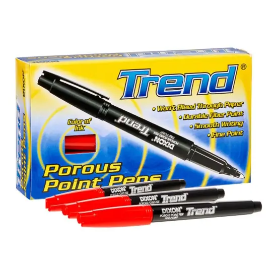 Trend Porous Point Pens, 12 Count, Red {1}