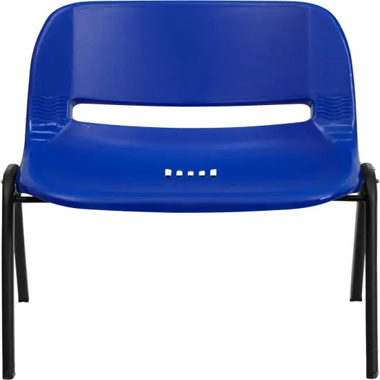 5 Pack HERCULES Series 440 Lb. Capacity Kid'S Navy Ergonomic Shell Stack Chair with Black Frame and 12" Seat Height {5}