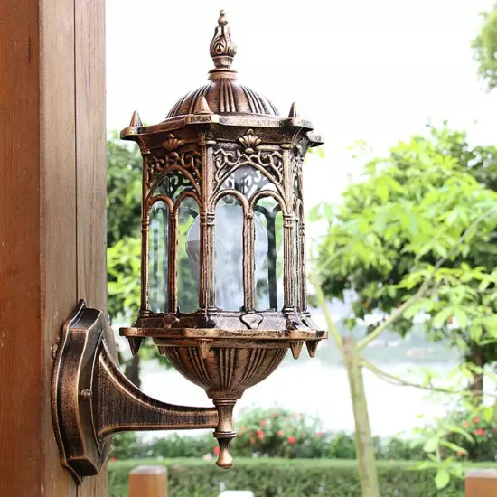 Outdoor Retro Exterior Wall Light Fixture Shade Lamp Lantern Sconce Porch Light {1}