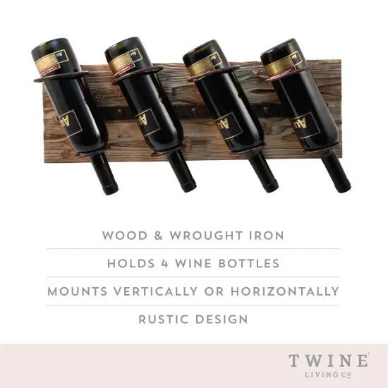 Metal and Wood Wine Rack {4}