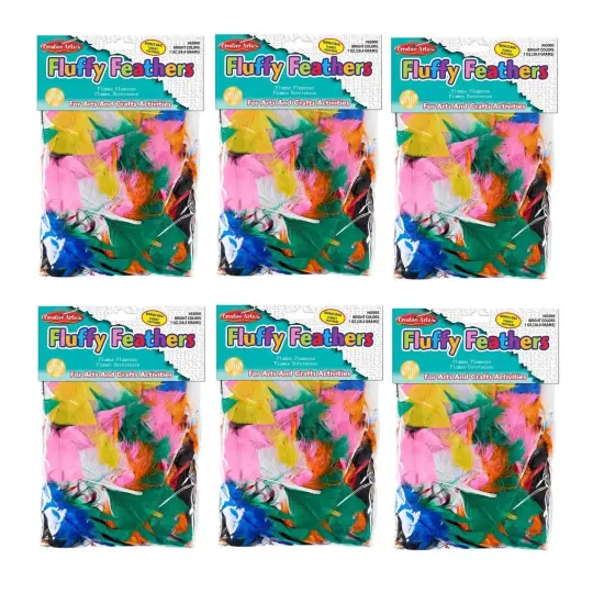 Bright Hues Fluffy Turkey Feathers, 1 oz Per Pack, 6 Packs {1}