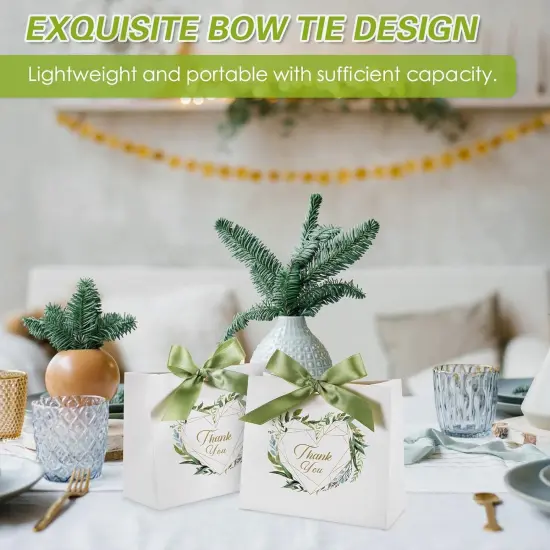 50 Pack Mini Thank You Gift Bags with Bow Ribbon {4}