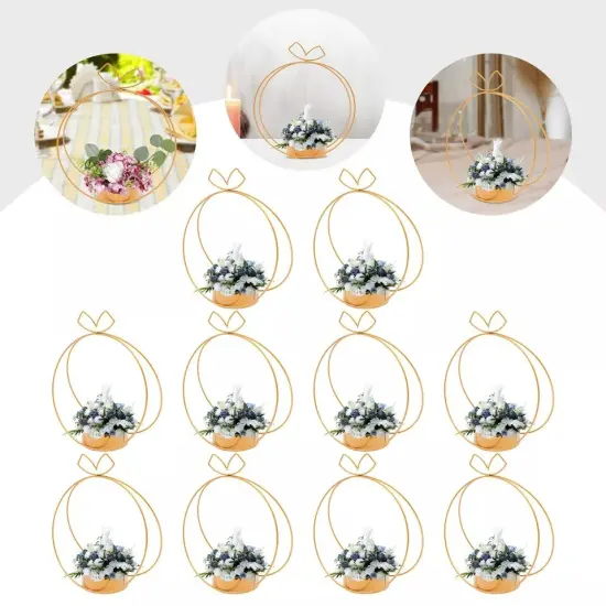 Elegant Wedding Centerpieces Party Decor 10Pc Metal Geometric Gold Centerpiece {1}