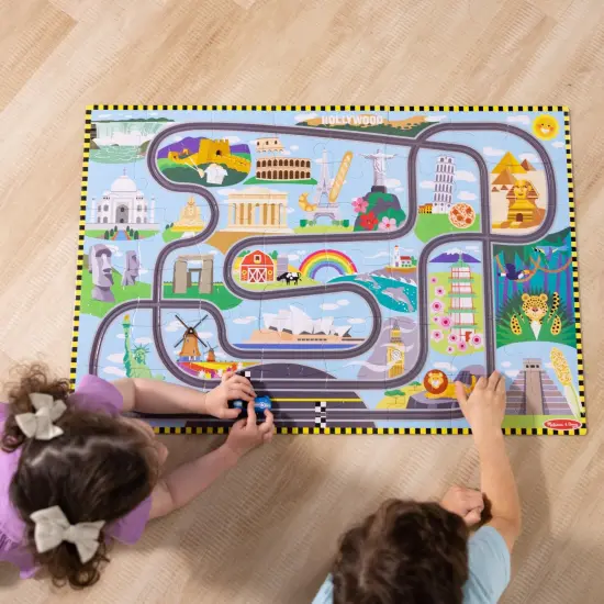 Race Track Floor Puzzle & Play Set {5}