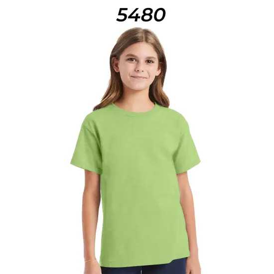 Hanes&reg; Essential-T Youth Short Sleeve Crew Neck T-Shirt Athletic teal {3}