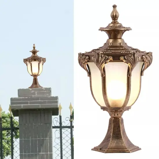 Vintage Pillar Light Garden Waterproof Outdoor Column Lamp Yard Post Lamp Bronze {4}