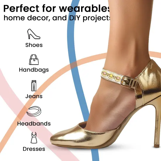 5/8" Tania Rhinestone Iron-On, Versatile Trim, 5-Yard Cut, Multi Colors {4}