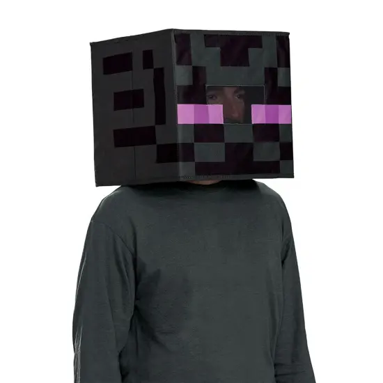 Minecraft Enderman Block Head Child Mask {3}
