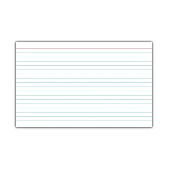 Index Cards, 5" x 8", White, Ruled, 25 Per Pack, 10 Packs {3}