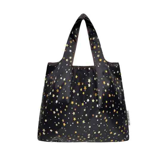 Wrapables Medium Foldable Tote Nylon Reusable Grocery Bag (Set of 2), Shining Stars {3}