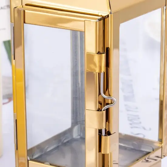 GOLD 8" tall Metal Lantern Candle Holder Party Wedding Home Events Centerpieces {2}