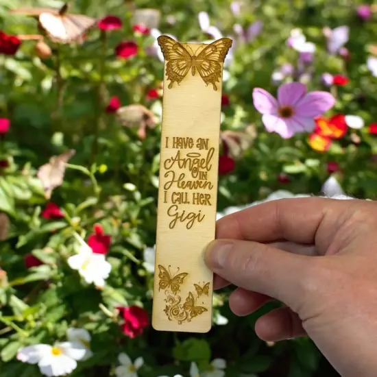 Bookmark - I have an angel in heaven I call her Gigi - Birch wood {2}