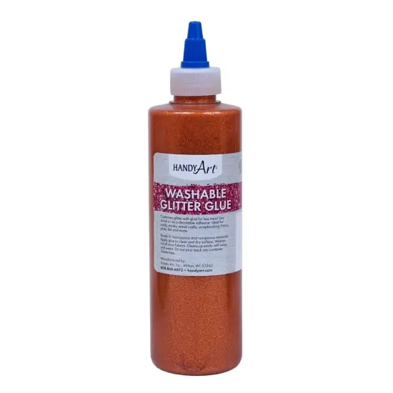 Washable Glitter Glue, 8 oz., Orange, Pack of 6 {2}